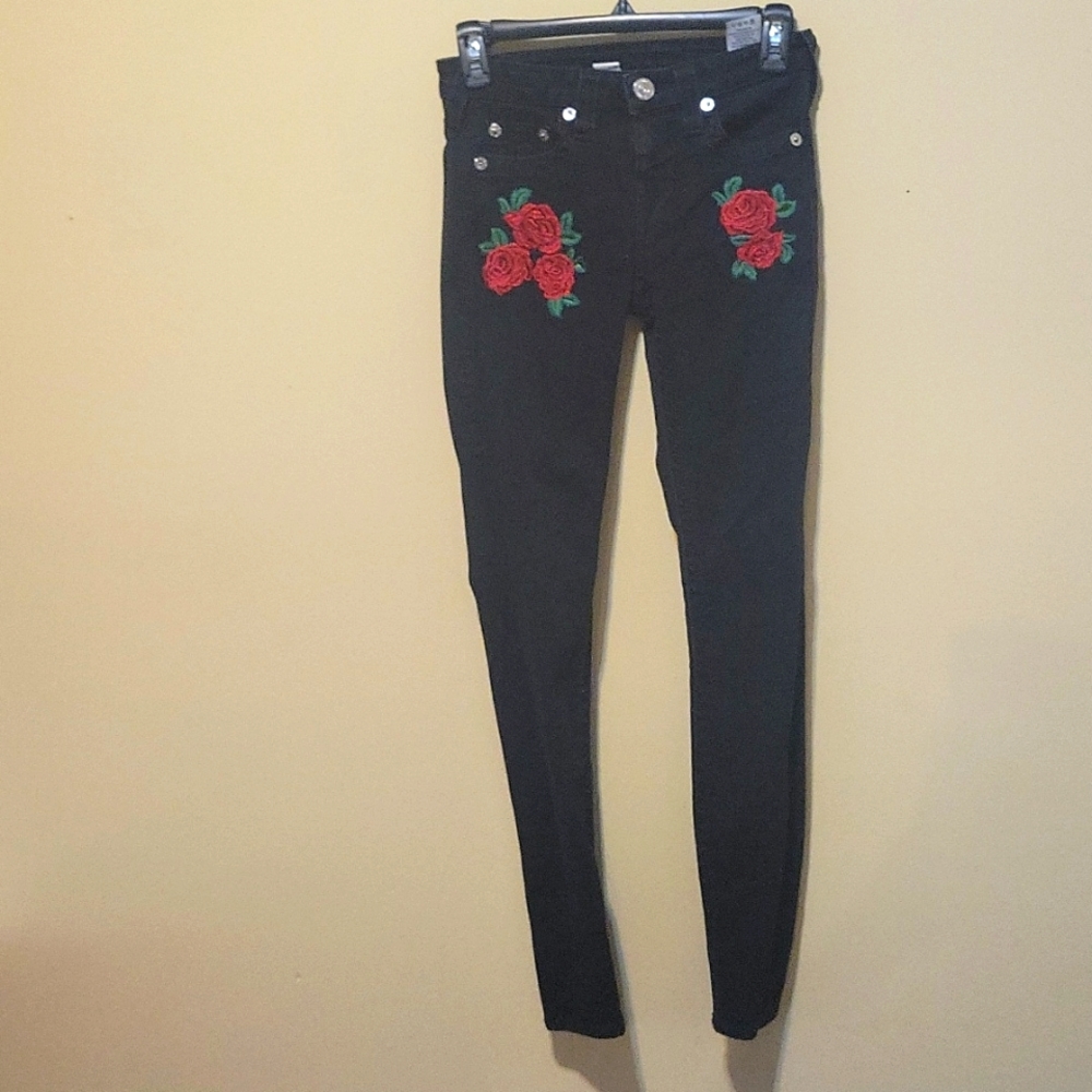 True Religion rose patch ash jeans